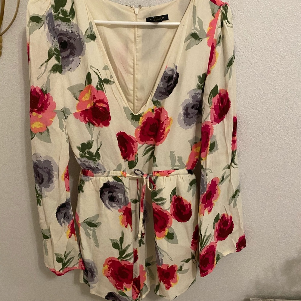 Floral long sleeve romper